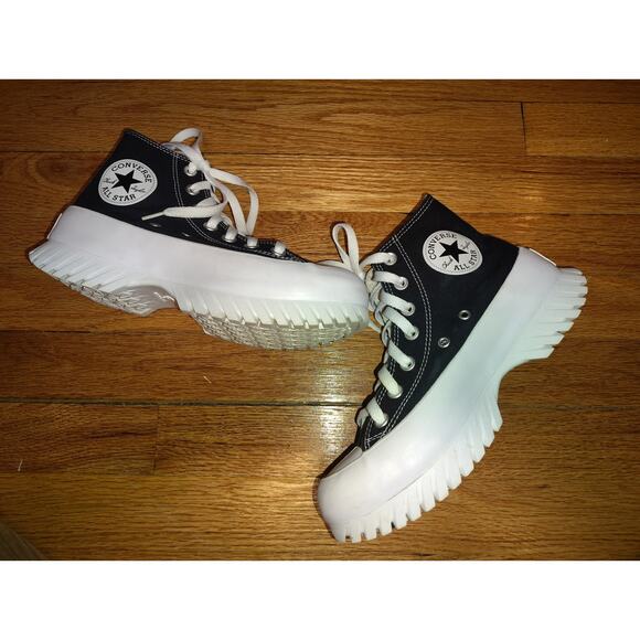 EUC Converse Lugged Black Sz & Sneakers - Picture 4 of 5